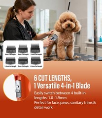 Professional Dog Grooming Clippers with 17H Runtime & Replaceable 440C Blade,…