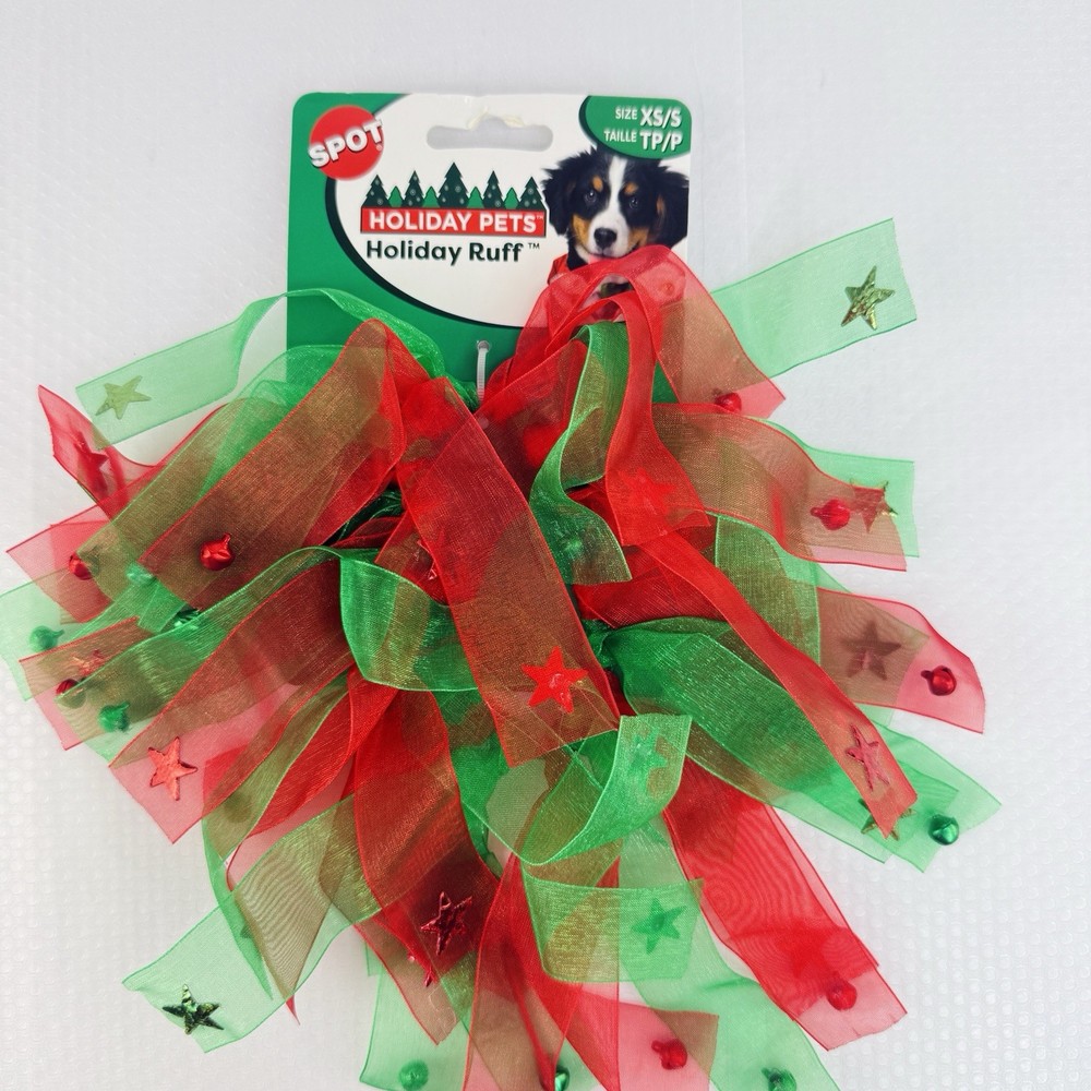 New Holiday Ruff Neck Scrunchie XSmall Pet Cat Dog Christmas Outfit Costume Spot