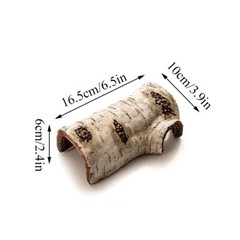 Artificial Birch Log Tortoise Small Animal Habitat Bearded Dragon Hide Cave↑