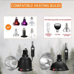 REPTITRIP 5.5 Inch Reptile Heat Lamp Fixture with PID Thermostat & 100W Ceram…