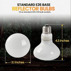 (4-Pack 100W Reptile Heat Lamp Bulbs – UVA Daylight Basking Light Bulbs for Rept