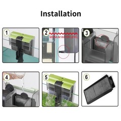 Aquarium Filter- 4 in 1 Double Waterfall U-V Fish Tank Filter for Green Water…