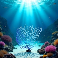 GANPUB Blue Artificial Coral Branch Faux Aquariums Ornament Fish Tanks Landsc…