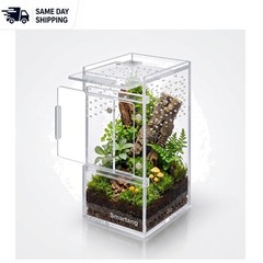 Transparent 3x3x6 Jumping Spider Habitat with Seamless Design and Two Doors