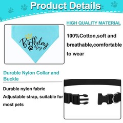 Adjustable Reversible Dog Birthday Boy Bandana Collar, Premium Durable Double…