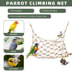 Parrot Climbing Rope Net – Multi-Size Colorful Bird Hammock, Ladder & Chew wi…