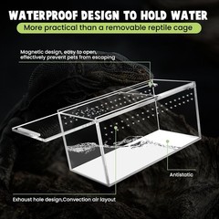 Acrylic Reptile Enclosure 8x4x4in for Tarantulas Lizards Spiders Isopods
