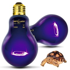 2PCS Reptile Heat Lamp, 150W Night Heat Bulb Moonlight Bulb Purple Infrared H…