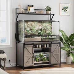 Farmhouse Reptile Tank Stand W/ Power Outlet 48″ X 24″ Tabletop