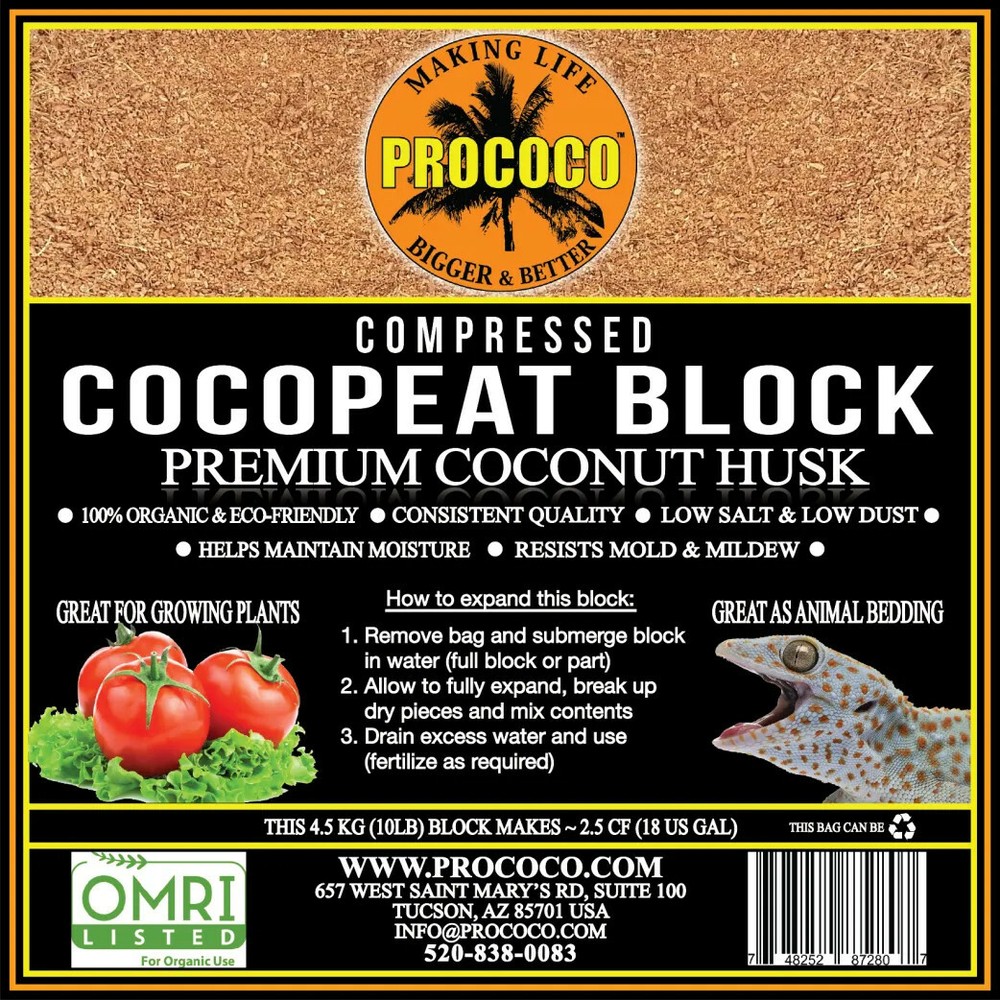 Prococo Compressed CocoPeat Bearded Dragon Crested Gecko Reptile Lizard Snake…
