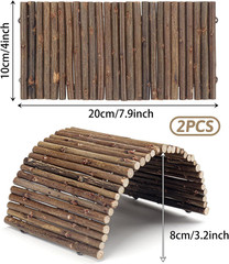 2PCS Reptile Hideout Hermit Crab Bendable Bridge, Wooden Hermit Crab Hideout …