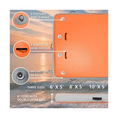 Inflatable Floating Dock Air Platform, 6/8/10ft Air Dock Platform Floating Is…