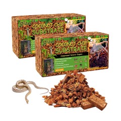 2 Pack Natural Coconut Chip Substrate for Reptiles- Compressed Coconut Husk R…