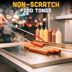 17.3″ Extra Long Tongs with Silicone Tip & Stainless Steel Frame — BBQ Ton