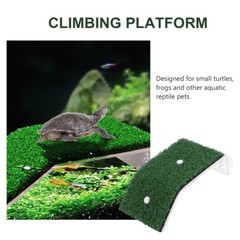 1pc Turtle Drying Platform Simulated Lawn Reptile Tortoise Climbing Ladder
