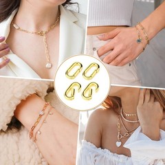 4 PCS 18K Gold Plated Carabiner Clasps and Closures and 4 PCS Silvery Claps f…
