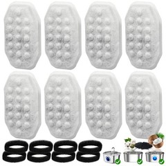 8 Pack Cat Water Fountain Filter & 8 Pack Pre-Filter Sponges for 3.2L/108oz A…