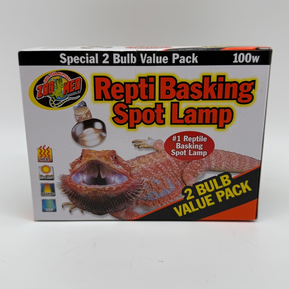 Zoo Med Repti Basking Spot Lamp 2 Bulb Value Pack 100W SL2-100 UVA Heat Light
