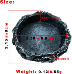 2 Pack Reptile Feeding Dish Corner Bowl, Reptile Water Dish Food Bowl Feeding Te