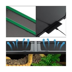 REPTIZOO 34 Gallon Glass Reptile Terrarium, 36″ x 18″x 12″ Wide & Low Reptile…