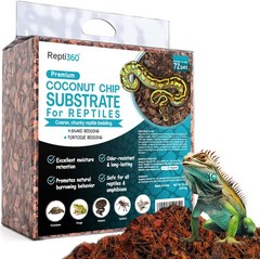 Premium Coconut Chip Substrate for Reptiles | 10 lb Compressed Block Expands …