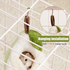 Sugar Glider Sleeping Pouch, Warm Plush Hamster Hammock Cage Hanging Small An…