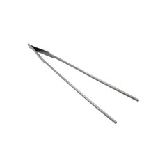 LGEGE 2pcs Long Handle Stainless Steel Straight and Curved Tweezers Silver