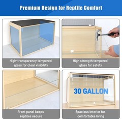 Reptile Terrarium Enclosure 30Gallon Bearded Dragon Tank, 24*16*16inch