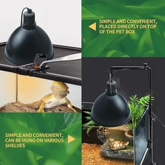 LUCKY HERP Aluminum 8.1″ Dome Reptile Light Fixture for UVB, Basking Heat Bulbs