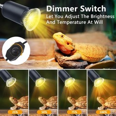 Reptile Heat Lamp, UVA UVB Light for Aquarium Turtle Tank, with 50w Basking Bulb