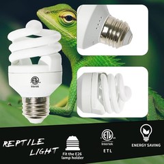 Mini UVA UVB Reptile Light 5.0 5W, UVB Bulb for All Tropical and Sub Tropical…