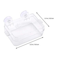 2pcs Reptile Water Dish Transparent Basin Lizard Feeder Anti-Escape Feeding Bowl