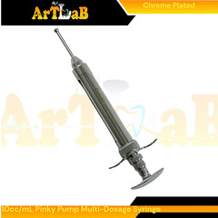 10mL Reptile Feeding Automatic Multi-Dosage Syringe | Pinky Pump Syringe, Chrome