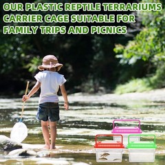 LemonRoad 15 Pcs Plastic Reptile Terrariums Carrier Cage Enclosure Snake Bree…
