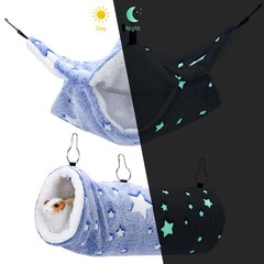 Noctilucent Luminous Guinea Pig Rat Hammock Bunkbed Hanging Tunnel and Soft B…