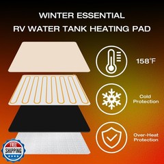 HandG lifestyles RV Holding Tank Heater Pad Use with Up to 50 Gallons Fresh W