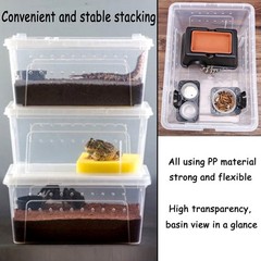 Hamiledyi 2PCS Reptile Feeding Box Snake 12.6 x 8.6 x 5.9 inches, White