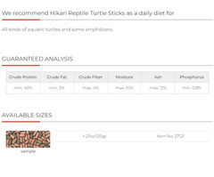 Hikari Turtle Sticks Food Floating Stick 120g