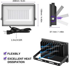 Onforu 2 Pack 60W LED Black Lights, Blacklight Flood Light with