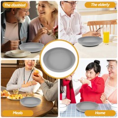 Scoop Plate Non Slip Plates for Disabled Anti-spill Dinner The Elderly Child
