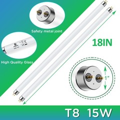 T8 UVB Reptile Light 15W 5.0-2 Pack,UVA UVB Light Bulb for Reptiles,Reptile U…