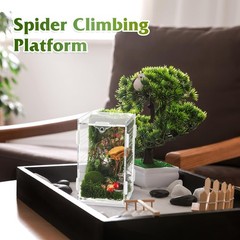 Jumping Spider Enclosure Habitat Mini Figurine Set Acrylic Terrarium House