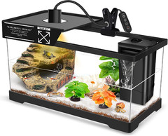 Turtle Tank Kit(Tank+Lamp+Filter), Upgrade PC Turtle Tank Starter Kit with Adjus