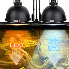2 Pack Reptile Light Fixture, 8.5In Deep Dome Reptile Lamp Fixture, Optical Refl