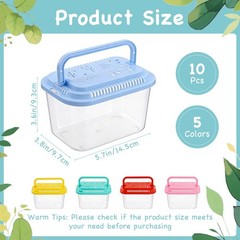 WCHOSOZH 10 Pcs Reptile Terrariums Carrier Cage with Lids, Plastic Fish Tank …