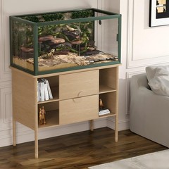 Reptile Enclosure Terrarium 120 Gal 4x2x2 ft Green Low Habitat w/Sliding Doors