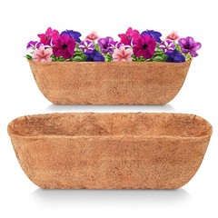 LAVEVE 30 Inches Trough Coco Liner Replacement for Plant Hanging Basket, 2 Pc…
