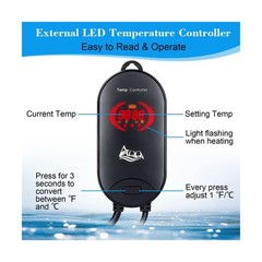 AQQA Aquarium Heater 800W for 80-220 Gallon Submersible Fish Tank H… Fast Ship