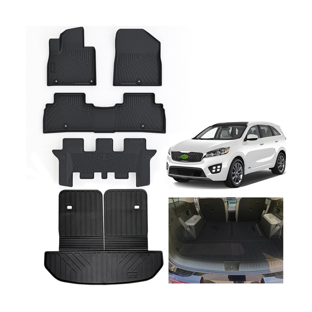 Floor Liners & Large Cargo Liners for 2016-2020 Kia Sorento 7 Seats with Back…