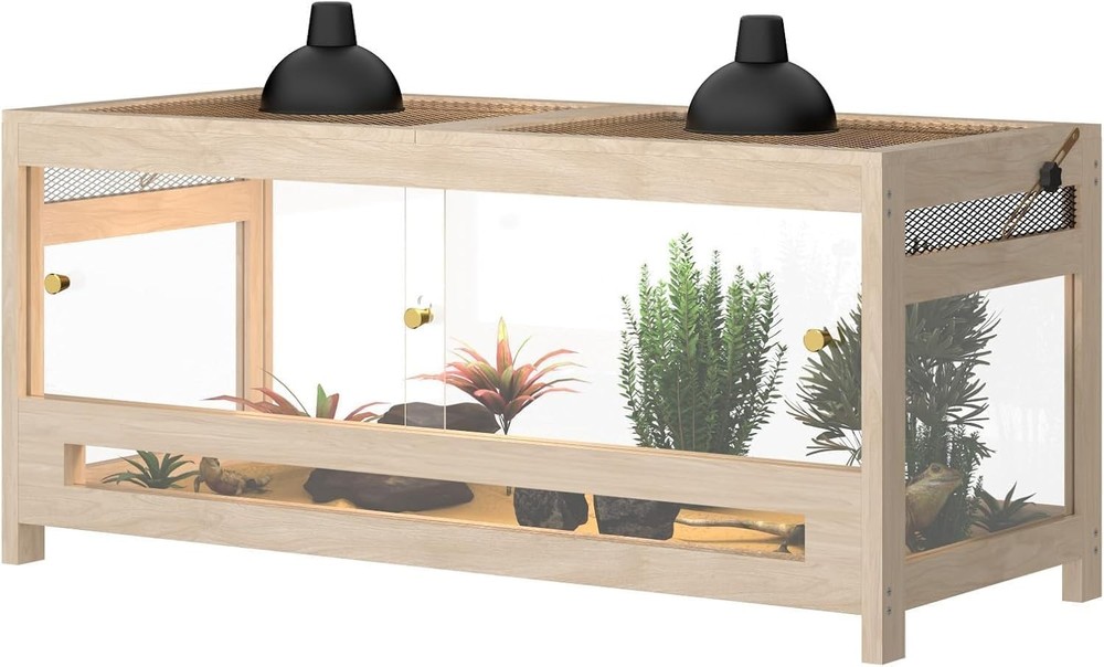 80 Gallon 4x2x2 Reptile Enclosure, Large Reptile Tank with Mesh Lid, Bearded …